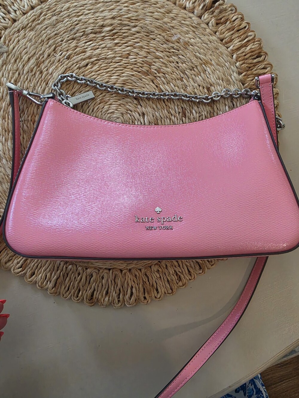 Kate Spade Margot Textured Leather Pink Crossbody - Picture 11 of 11